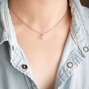 Raindrop Crystal Sterling Silver Necklace
